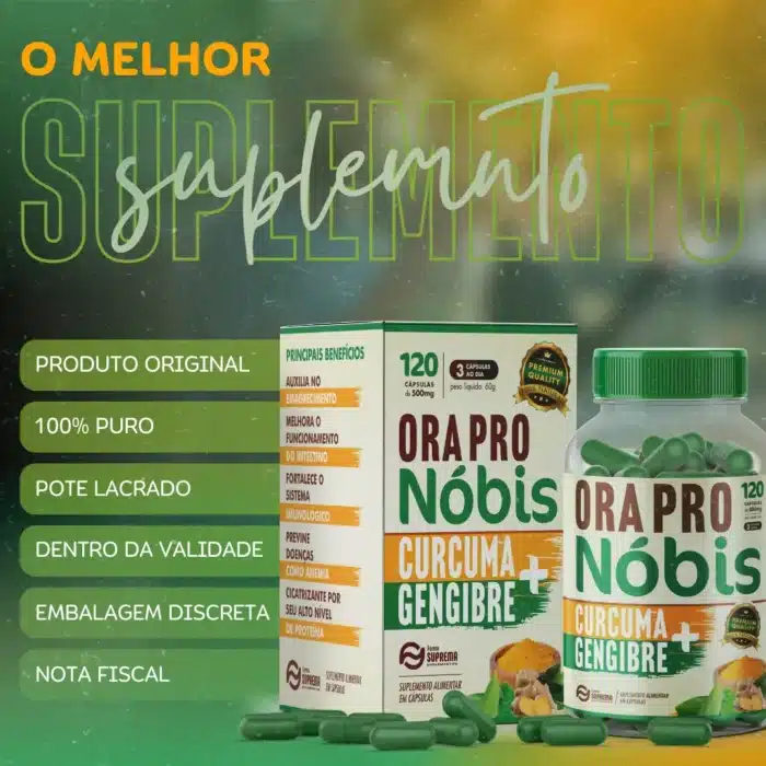 Combo 3 Orapro Nóbis + Cúrcuma + Gengibre 630mg - 360 Caps - Imagem 7