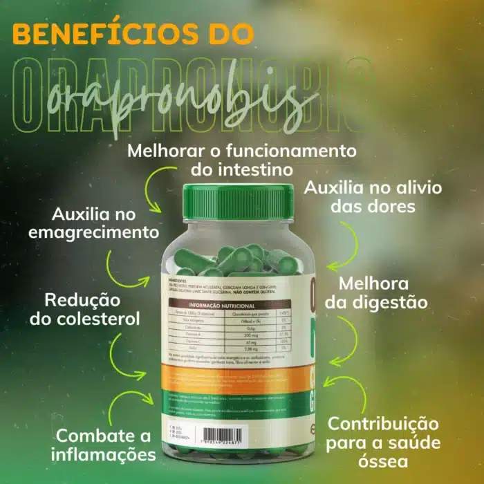 Combo 3 Orapro Nóbis + Cúrcuma + Gengibre 630mg - 360 Caps - Imagem 3